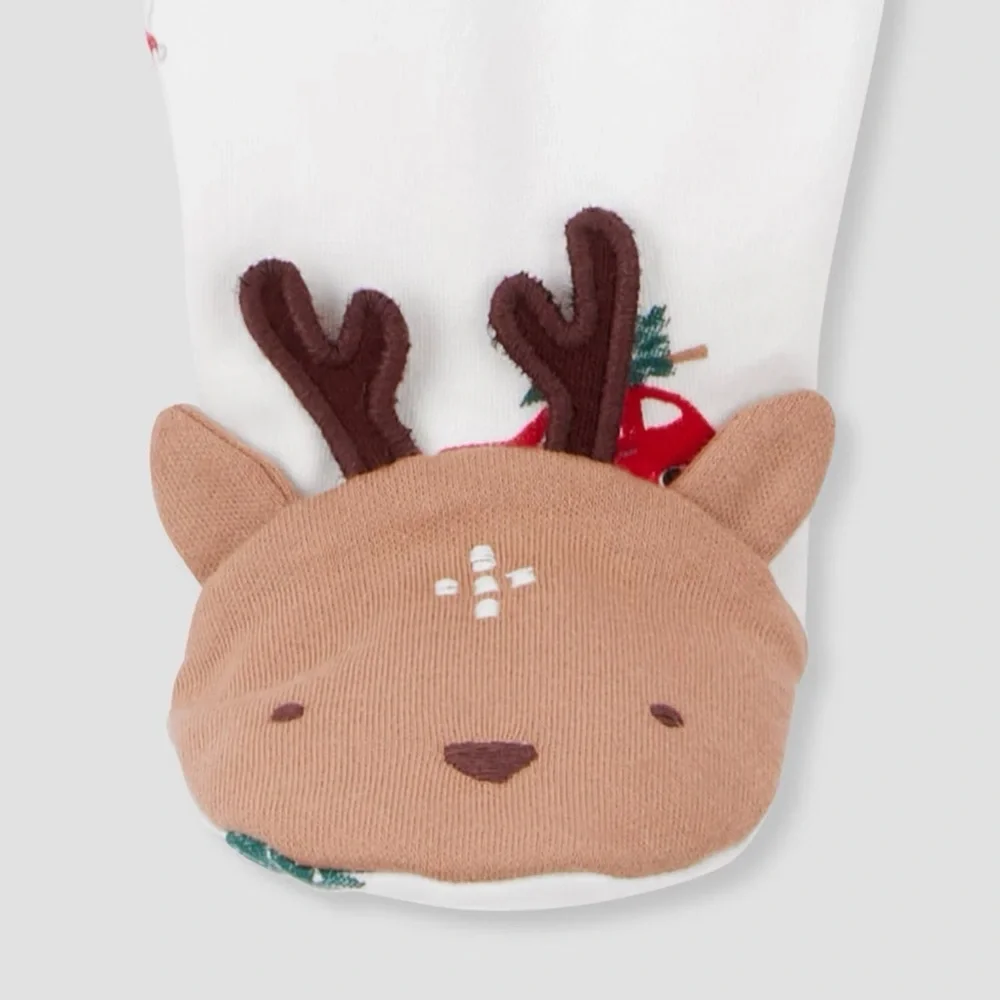 Carter's nwt Baby Christmas Village Sleep N' Play with Hat - Off-White